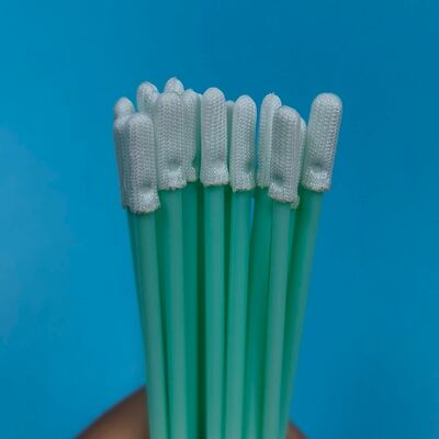 TX758 Cotonete plano pequeno e sem fiapos para limpeza de semicondutores ESD Cotonete de poliéster Cotonete de limpeza de precisão