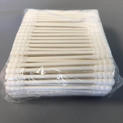 Cabeça redonda do cotonete branco de papel do botão do algodão do punho para a limpeza cosmética