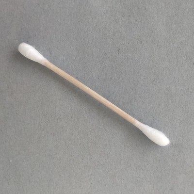 Cotonete de bambu de madeira descartável dos botões do algodão 100pcs