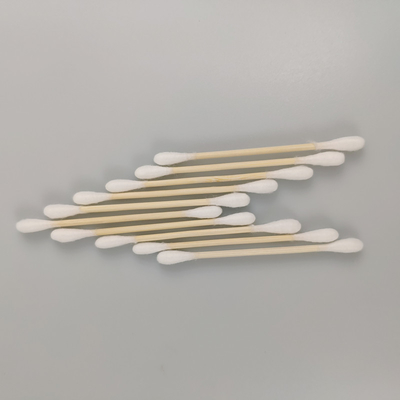 Algodão principal dobro Bud Swab do punho de bambu biodegradável de ECO na caixa de papel