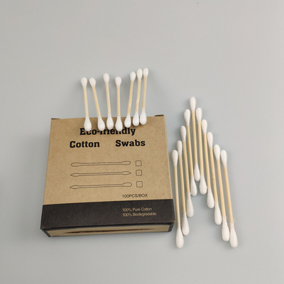 Botões 75mm de bambu biodegradáveis do algodão das cabeças dobro