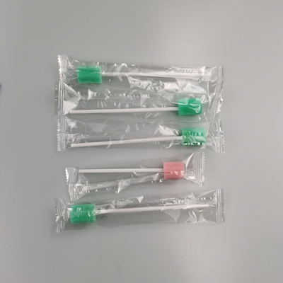 Esfregões de cuidados orais codificados por cores ️ Pontos de esponja redondos de flores embalados em uma única embalagem (verde/rosa) para uso médico e doméstico
