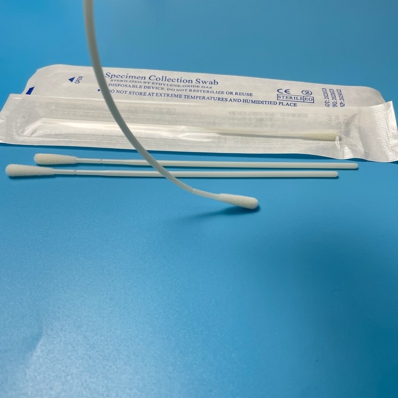 Esfregões de amostragem de espuma de EO estéreis de 150 mm de comprimento para recolha segura de amostras sem germes