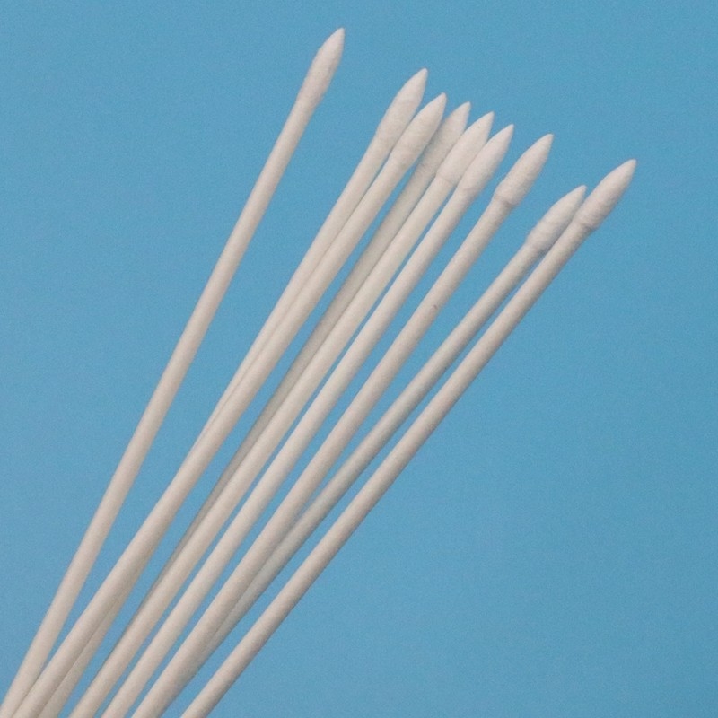BB-013 Biodegradable Paper Stick Mini Pointed Cleanroom Q Tips Limpeza Industrial Algodão Bud Swab Huby Stick