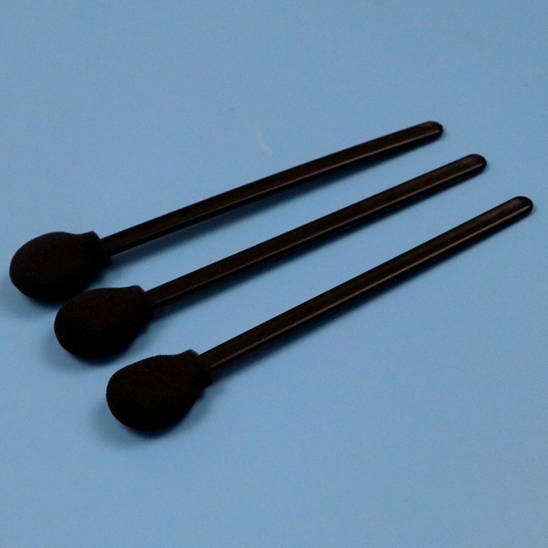 708 Lint Free Round Sponge Stick Black Cleanroom Swab de espuma para limpeza de automóveis