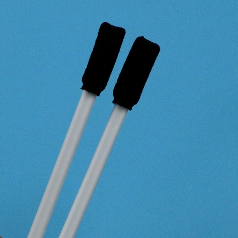 TX712 Lint Free Black Square Sponge Stick White Handle Rectangular Cleanroom Swab de espuma para limpeza de impressora