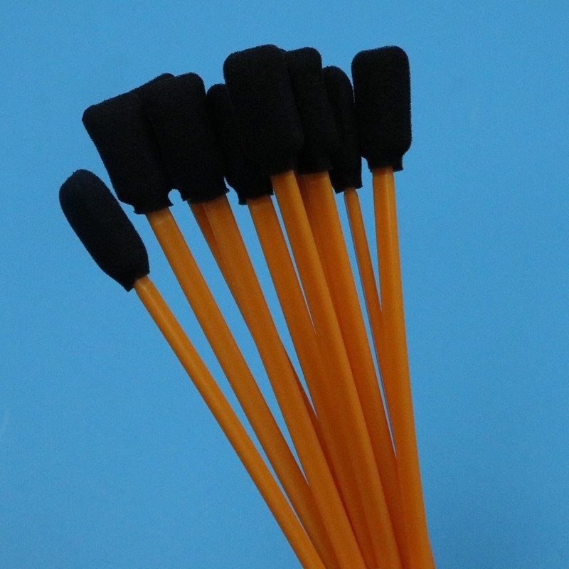 5" Lint Free Black Sponge Swab Orange Stick Rectangular Cleanroom Swab de espuma para limpeza de impressora