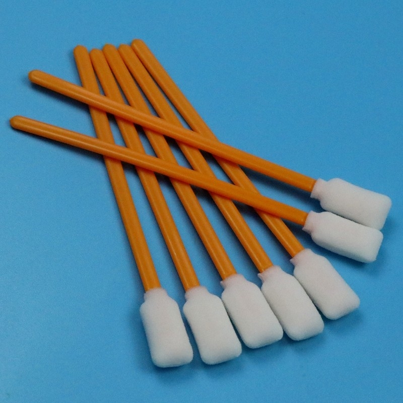5" Lint Free Rectangular Foam Swab Orange Stick Inkjet Printer Limpeza de espuma Swab para sala limpa