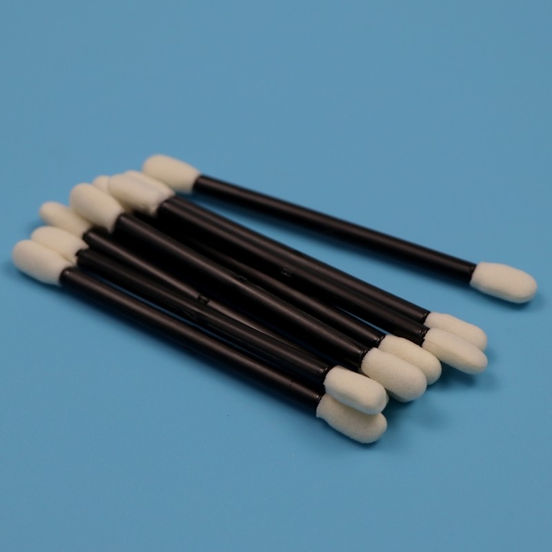 Lint Free Double End Compressed Small Cleanroom Swab Car Cleaning Foam Swab com alça preta