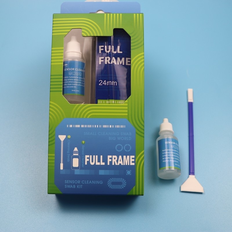 2 em 1 Lint Free Camera Cleaner Microfiber Sensor Swab Kit de limpeza de câmera Full Frame com líquido
