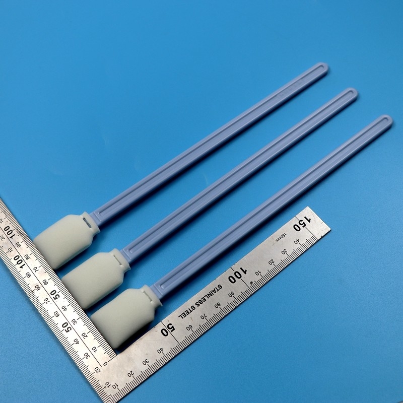 228mm Lint Free Blue Long Handle Rectangular Cleanroom Swab Impressora de grande formato Swab de espuma de limpeza