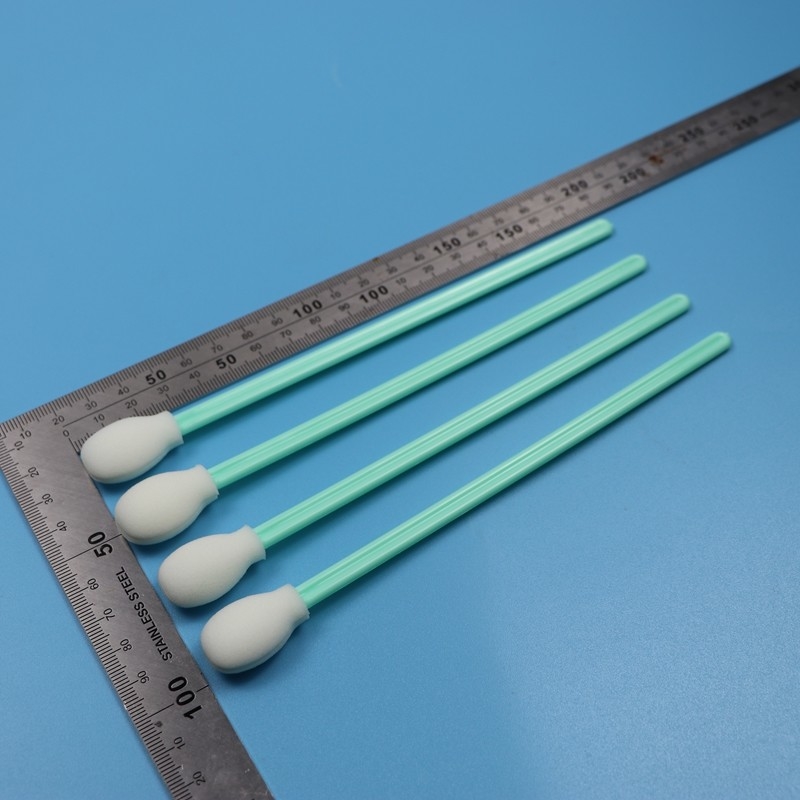 180mm Lint Free Extra Long Handle Round Sponge Cleanroom Swab Printer Limpeza Swab de espuma circular