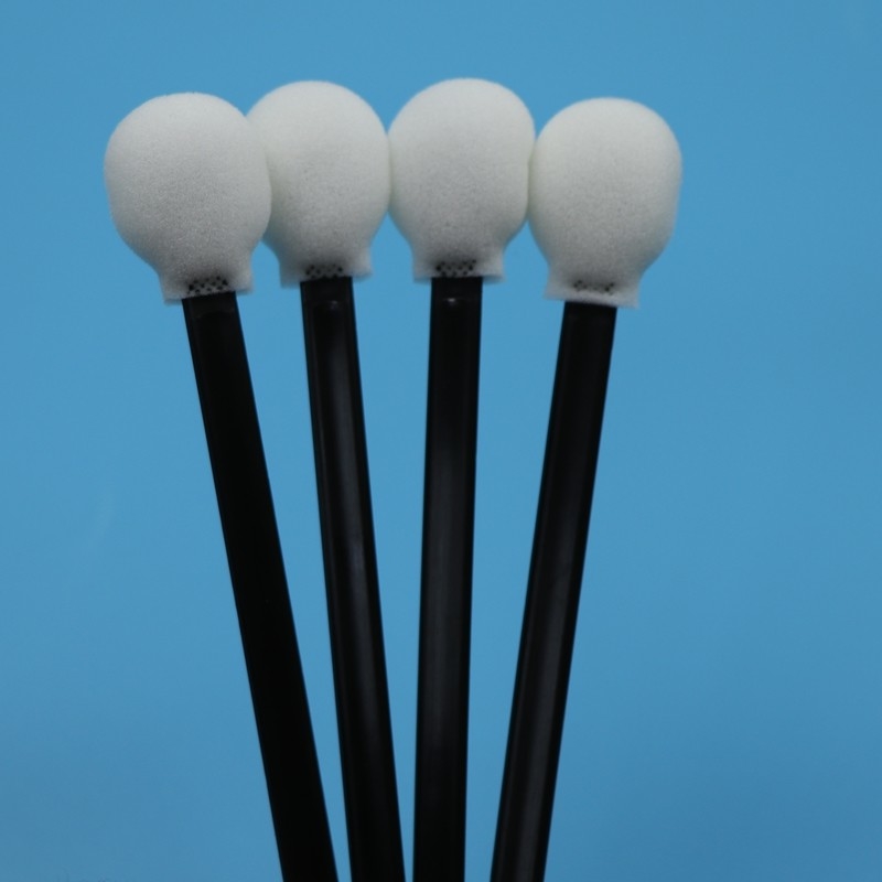 708 Lint Free Black Handle Circular Sponge Stick Swab de sala limpa Cuidados com o carro Swab de espuma Lollipop