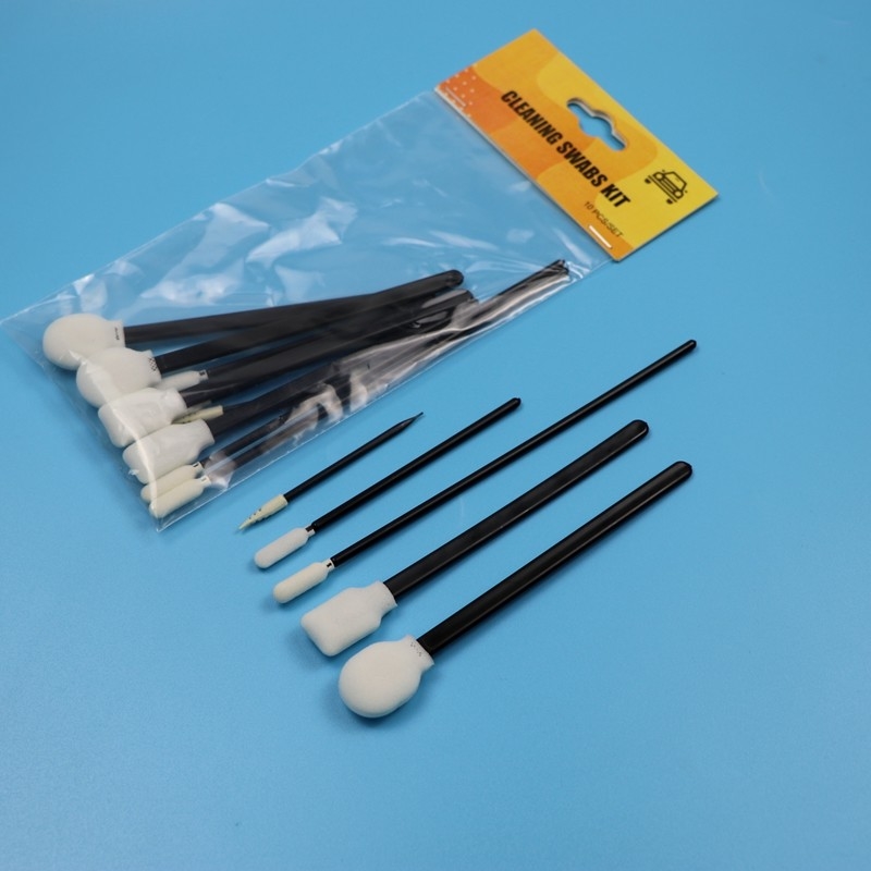 Esponja portátil livre de lantejoula Swab detalhado Cuidados de limpeza de precisão Cuidados de espuma Swab com alça preta