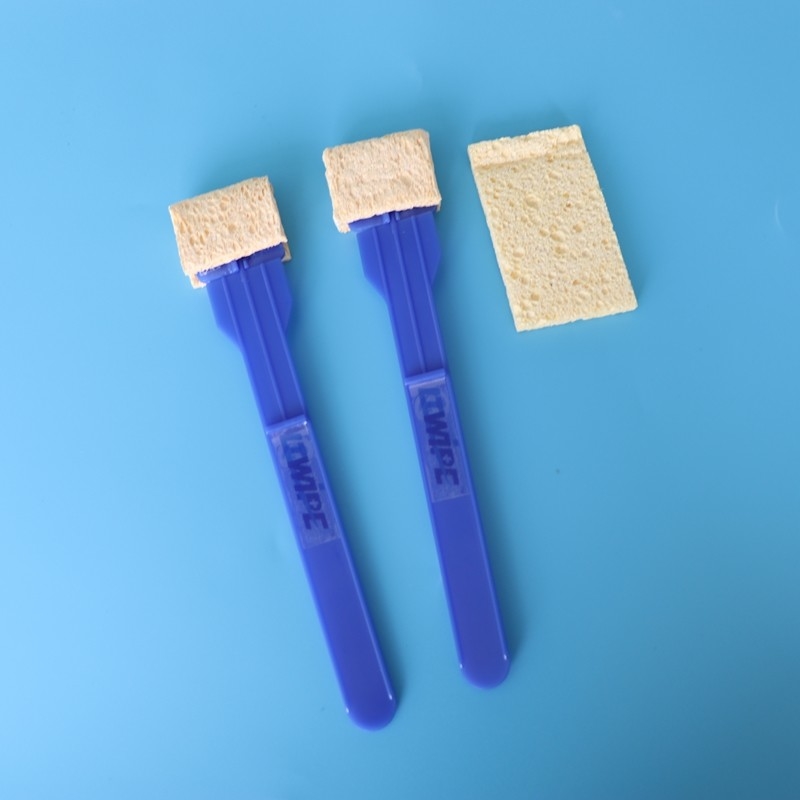 Aplicador de esfregaço de espuma de celulose medicinal de esfregaço rectangular de alta absorção