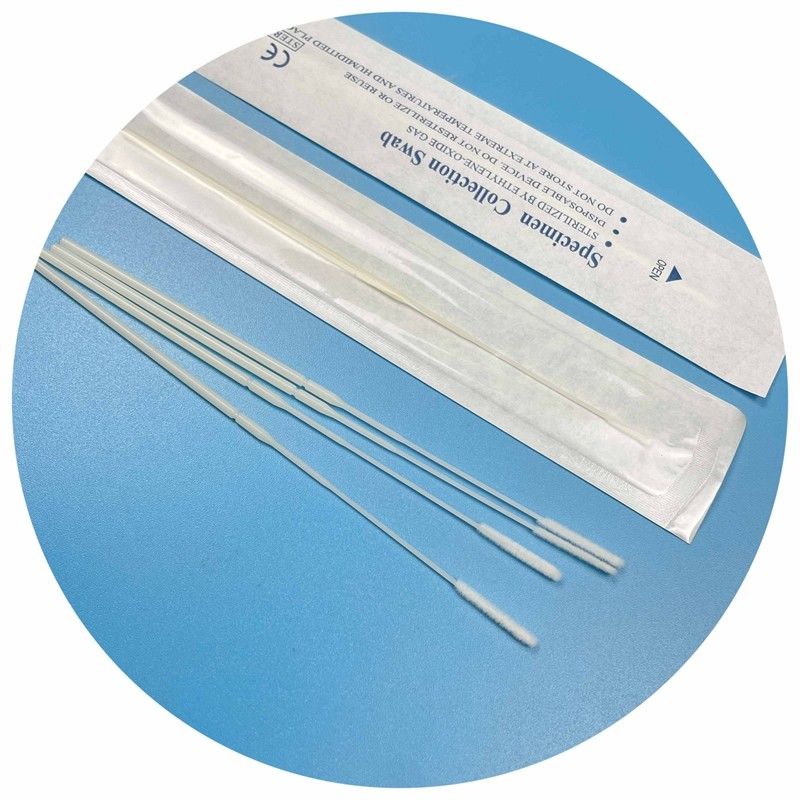Swab de Amostragem Estéril a Gás EO com Ponta de Nylon Flocada - 150mm de Comprimento, Design com Ponto de Quebra, Certificado CE para Testes Médicos/Farmacêuticos