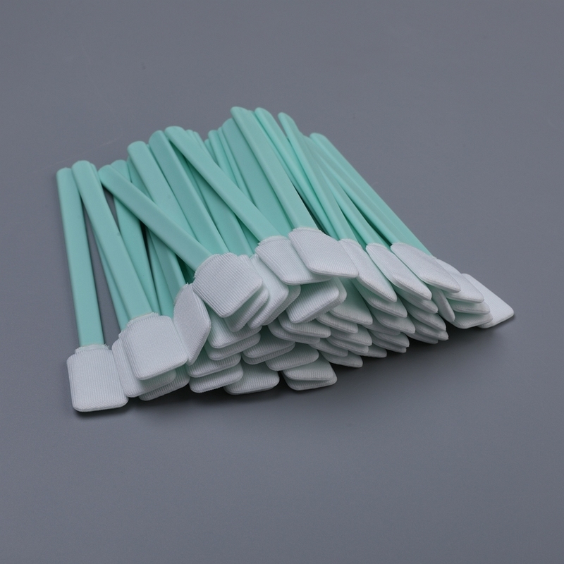 Swab de limpeza de poliéster de camada dupla cabeça rectangular plana 15mm Lint livre Swab de limpeza de eletrônicos 125mm 100pcs