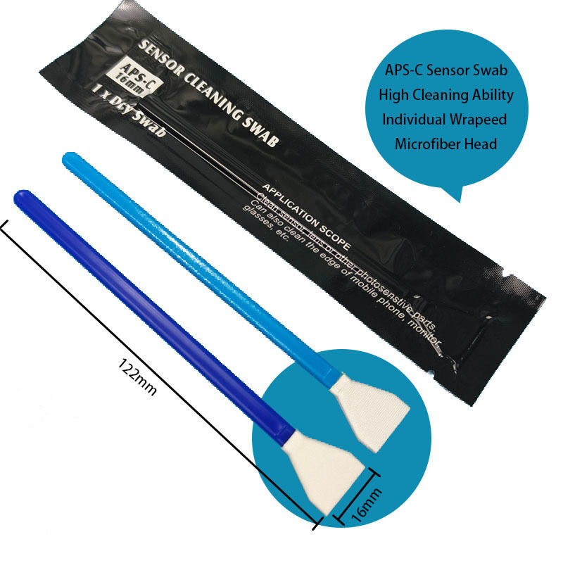 Cotonetes de sensor de microfibra de 16 mm embalados individualmente para câmeras APS-C, cotonete de detalhamento para limpeza de câmeras DSLR