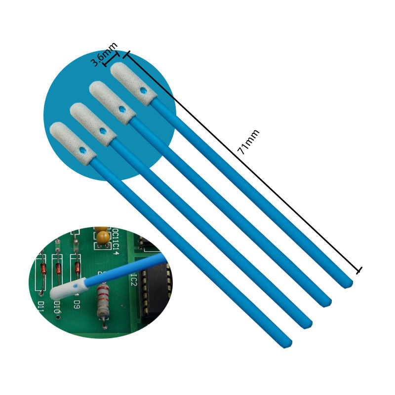 742 alça azul sem fiapos 3.6mm, cotonete de esponja de precisão, ponta de espuma de limpeza eletrônica, cotonete de detalhamento para sala limpa