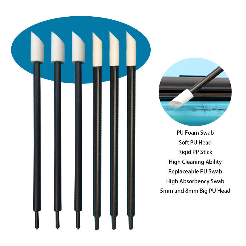 T-21 Rígido PP Vara Substituível 8mm Cabeça PU Cotonete de Limpeza de Impressora Cotonete de Espuma PU Vara de Rubi Cotonete Detalhando