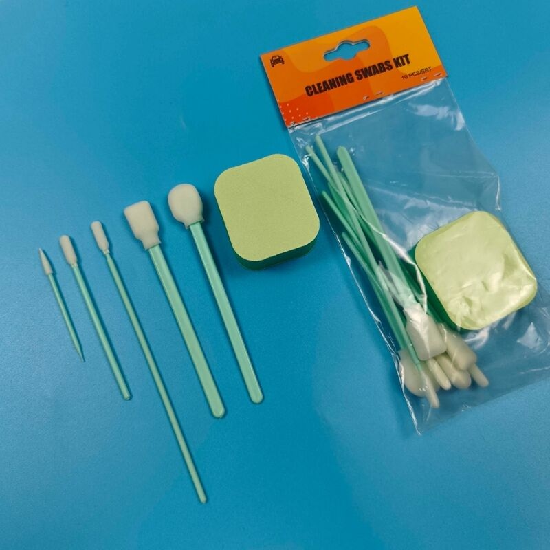 Portátil verde lidar com micro esponja detalhando kit de cotonete de limpeza de precisão kit de limpeza de carro