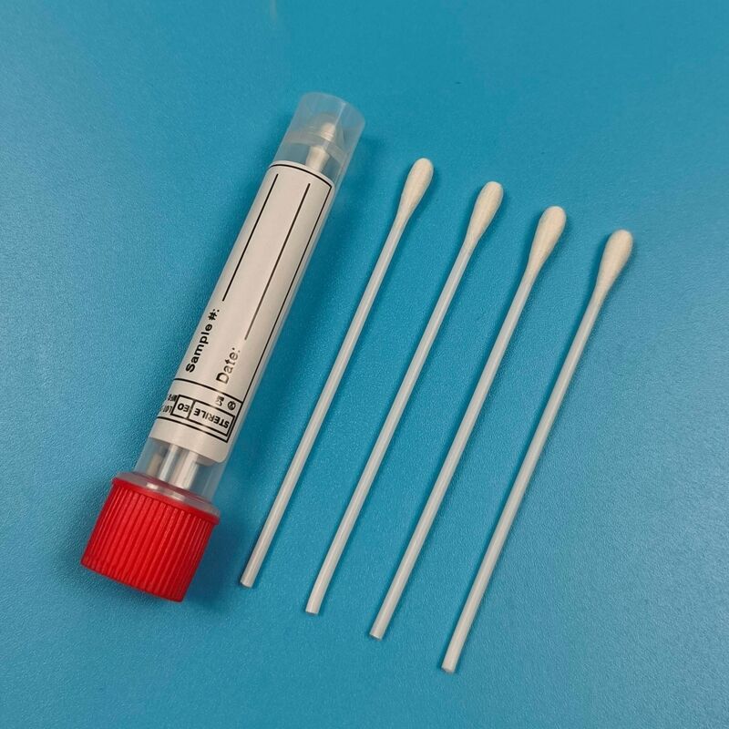 9cm PS Stick Sterile Dacron Oral Swab Flu Test Sample Collection Swab Surface Sampling Swab para Monitoramento Ambiental